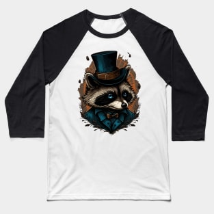 Raccoon Top Hat Baseball T-Shirt